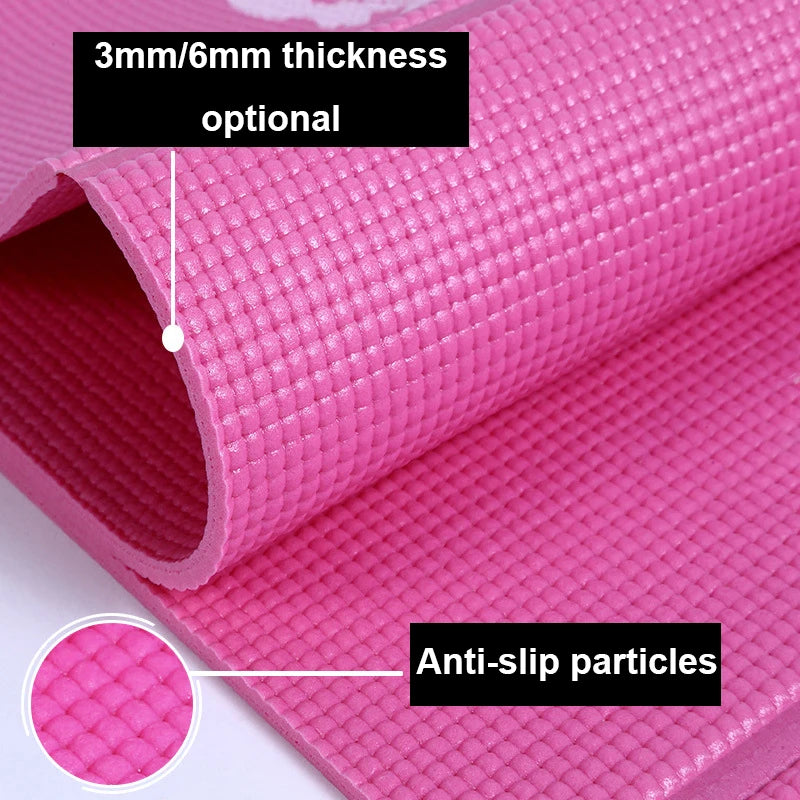 Foldable Yoga Mat 173cm*61cm PVC Non Slip Carpet Mat 3mm/6mm Sports Fitness Exercise Pad Portable Pilates Gymnastics Mats