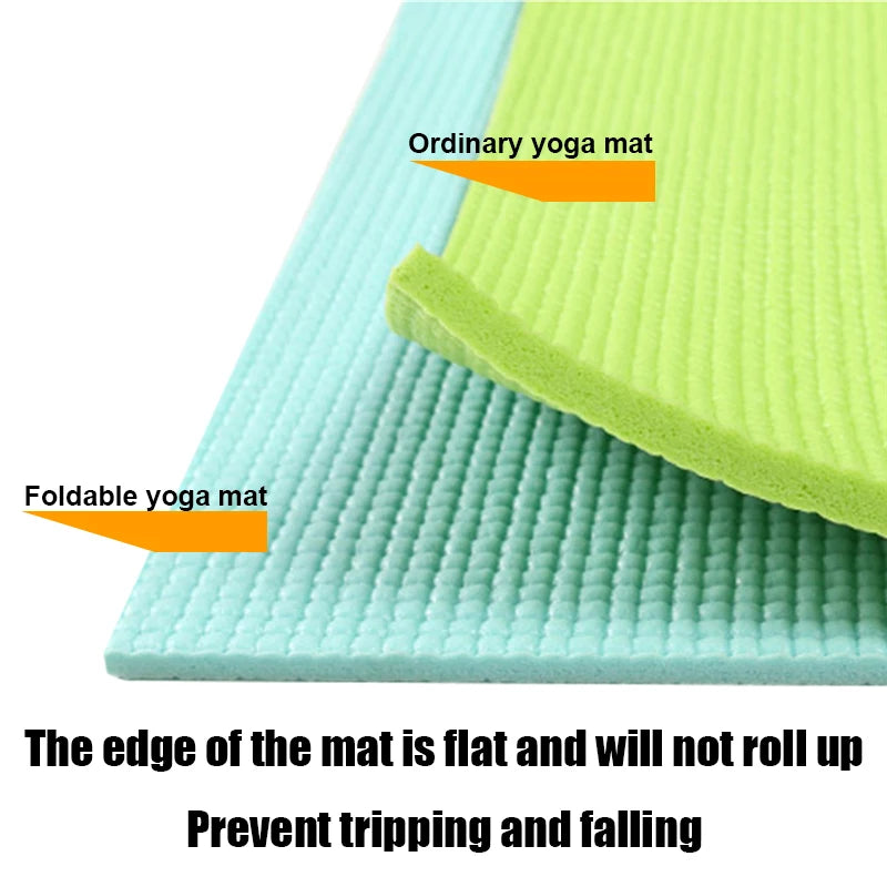 Foldable Yoga Mat 173cm*61cm PVC Non Slip Carpet Mat 3mm/6mm Sports Fitness Exercise Pad Portable Pilates Gymnastics Mats