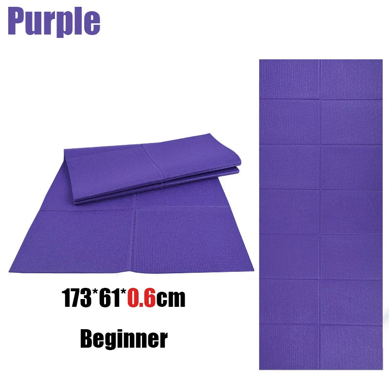 Foldable Yoga Mat 173cm*61cm PVC Non Slip Carpet Mat 3mm/6mm Sports Fitness Exercise Pad Portable Pilates Gymnastics Mats