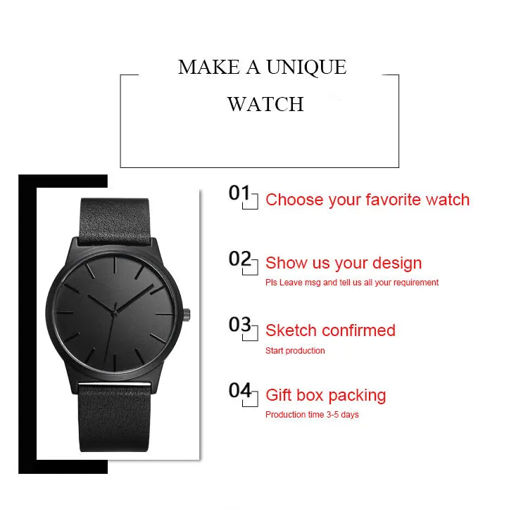 Custom Watch Logo Personal Picture Printing Creative Letter Text Watch Make Your Own Watch