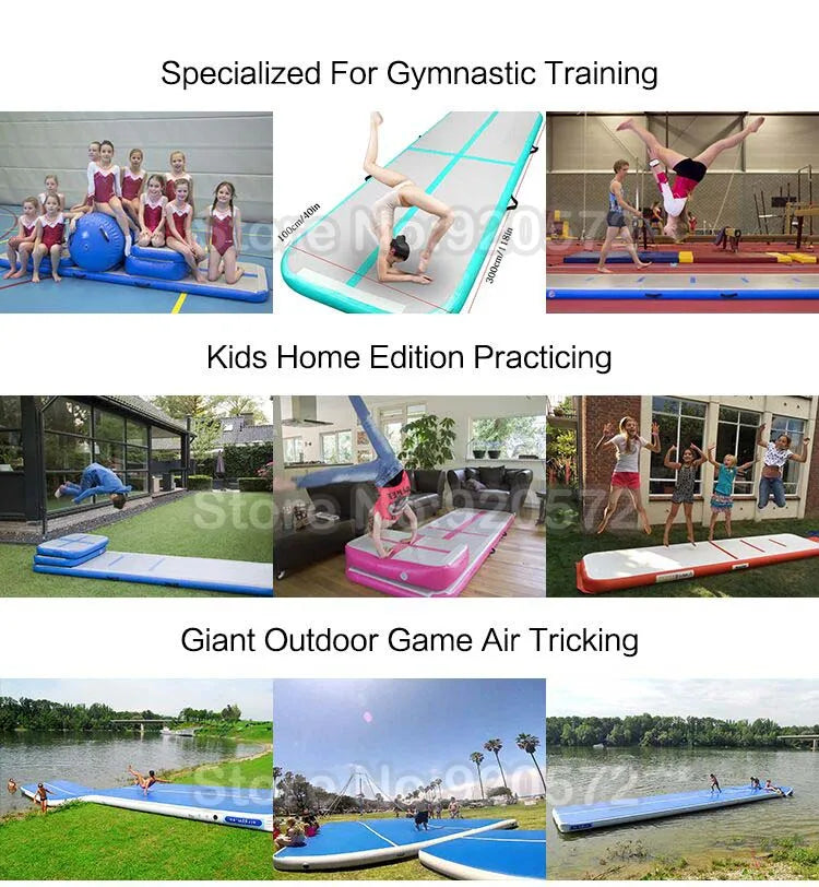 Inflatable Gymnastics Tumbling Mat 6x2x0.2M AirTrack Air  Floor Trampoline for Home Use/Training/Cheerleading Bouncing Mat