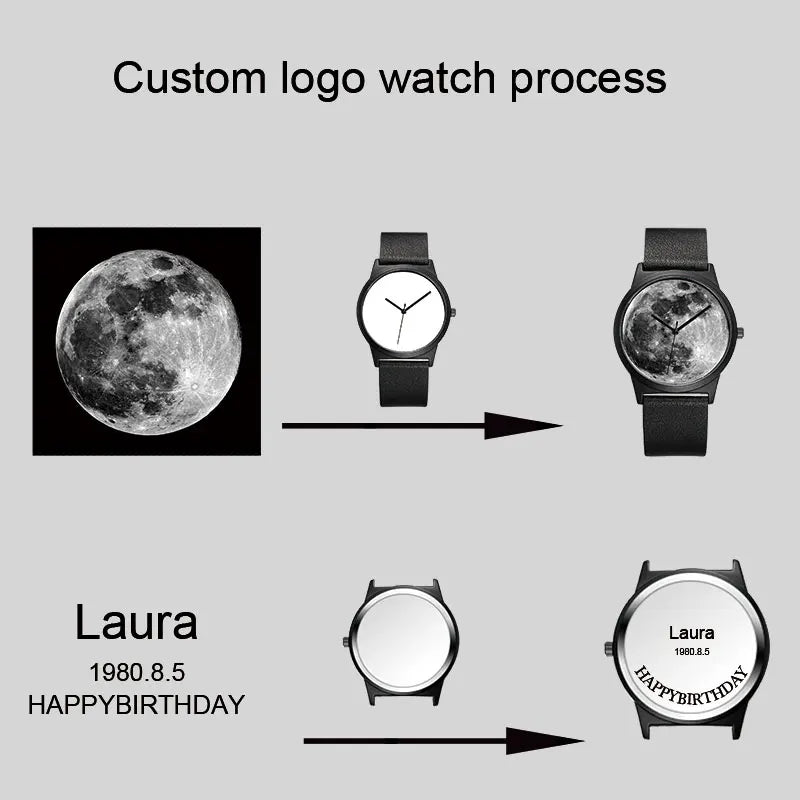 Custom Watch Logo Personal Picture Printing Creative Letter Text Watch Make Your Own Watch