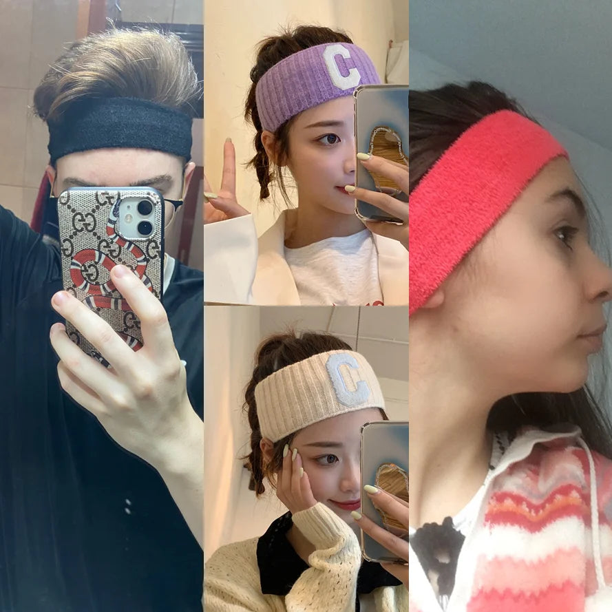 2021 Fashion Headband Sports Yoga Fitness Stretch Sweat Sweatband Woman Man Hair Band Elasticity Headband Headwear Sports Safety