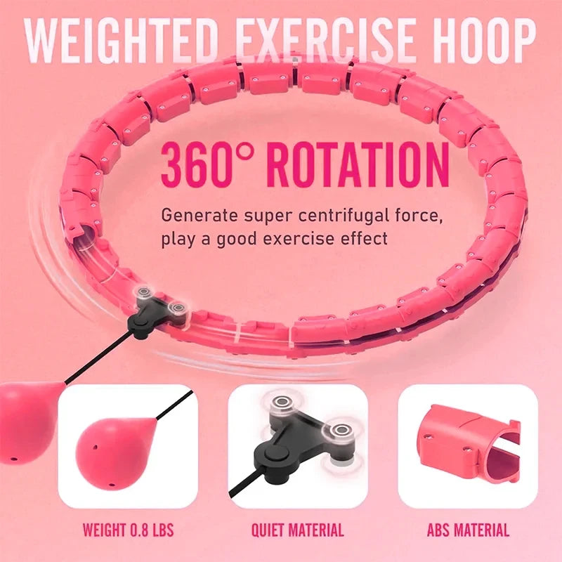 Adjustable Weighted Hula Exercise hoops for Adults Smart Exercise Plus Size Detachable Knots Fitness Equipment for Weight Loss