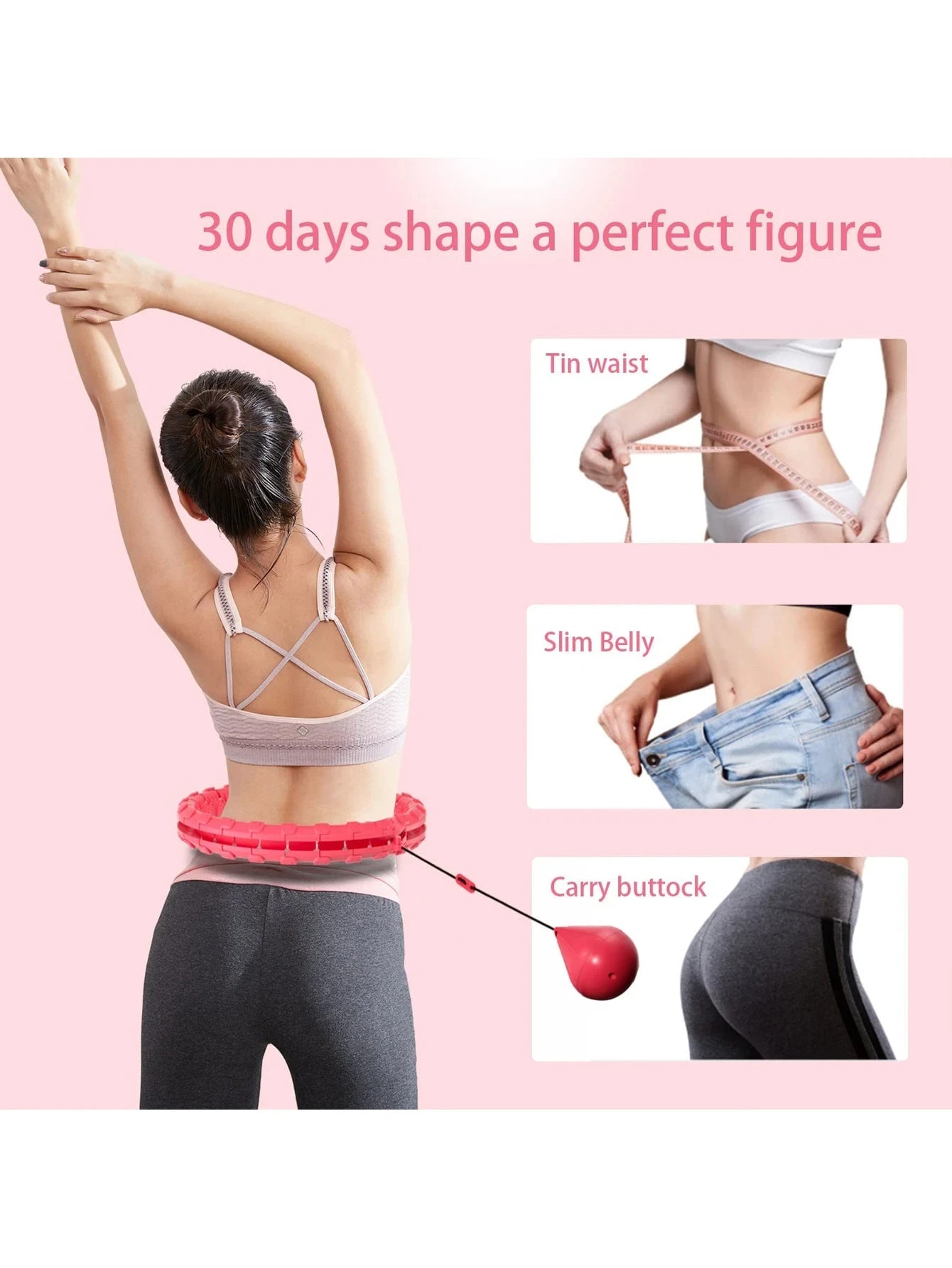 Adjustable Weighted Hula Exercise hoops for Adults Smart Exercise Plus Size Detachable Knots Fitness Equipment for Weight Loss