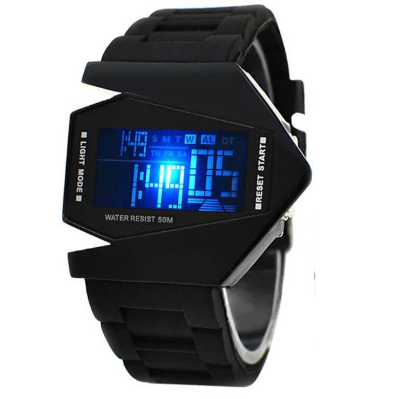 Hot Sale Fashion Creative Aircraft Bomber Watch Men Led Digital Watches Multi-function Electronic Watch Men Sports Watches