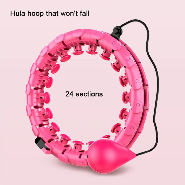 24 Joints No Fall Smart Weighted Fitness Hoola Hoop for Adults Weight Loss Exercise  hula knots