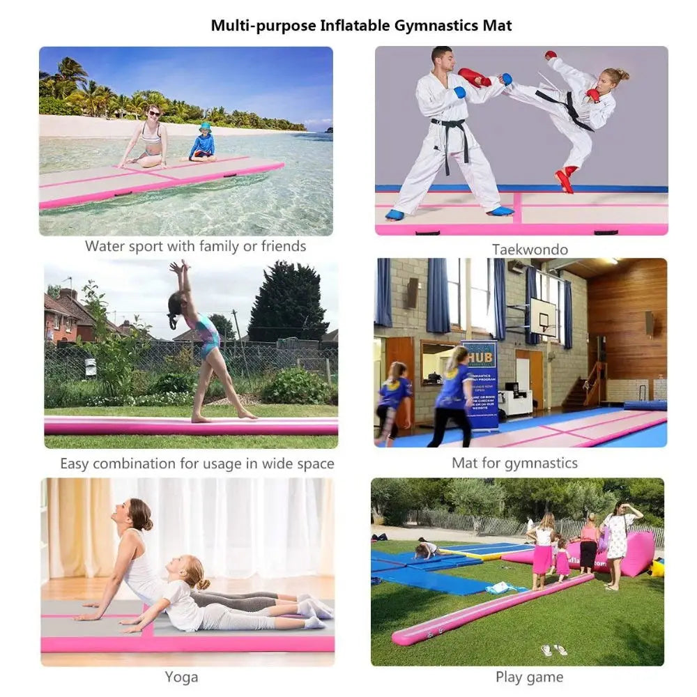 12m 14m 16m Inflatable Yoga Mat 20cm Gymnastics Mat Training Artistic Fitness Beginner Floor Air Track Mat Trampoline Gym Mats