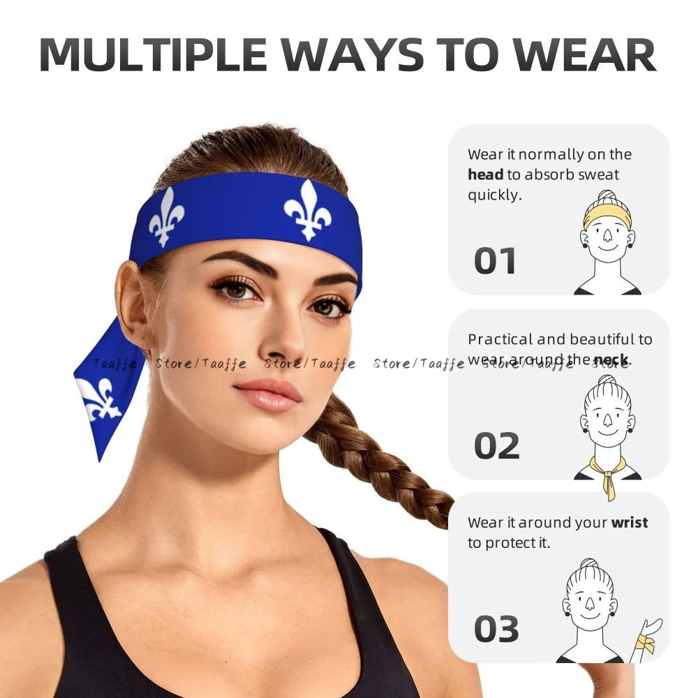 Sweatband Bandanas New Quebec Flag Hairband Head Tie Sports Headband Hair Accessories