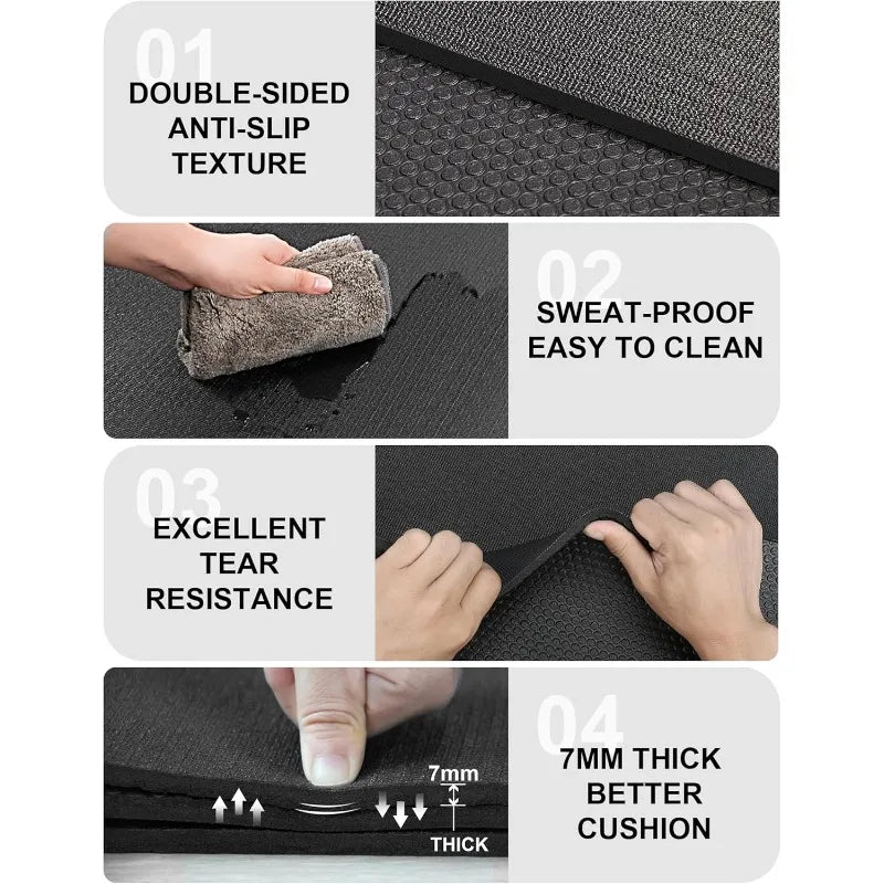 Friendly Large Exercise  Fitness Mat Large Yoga Mat Cardio Mat for Weightlifting, Jump Rope, MMA, Stretch, Plyo, HIIT, Shoe