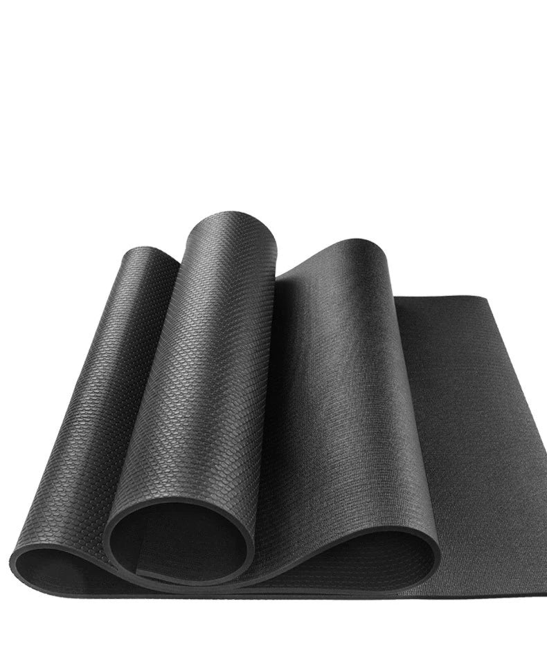 PVC High Density Yoga Mat Extra Large Wide Non-Slip Fitness Black Mat 6mm Fitness Sports Products Yoga Mat