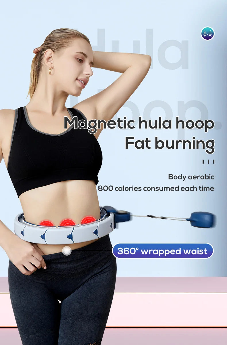 Mobile Gym Fitness Hoops Ring Detachable Intelligent Loss Weight Thin Waist Fitness  Adjustable Magneticsmart weighted hula ring