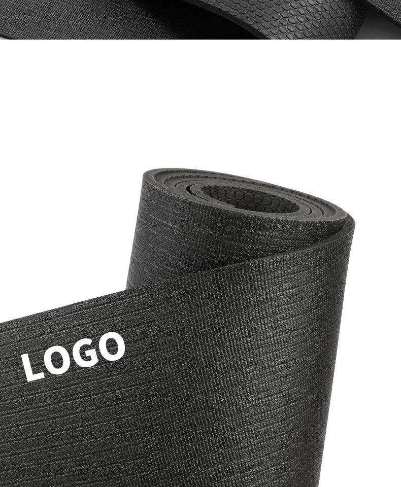 PVC High Density Yoga Mat Extra Large Wide Non-Slip Fitness Black Mat 6mm Fitness Sports Products Yoga Mat