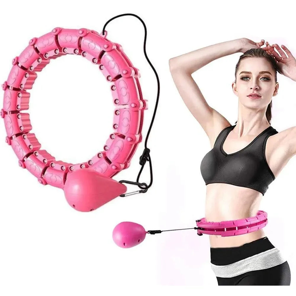 Knots Weighted Pink Hoola Fitness Hoop Smart Hula Thin Waist Weight Loss Knots Weighted Hoola Fitness Hoop