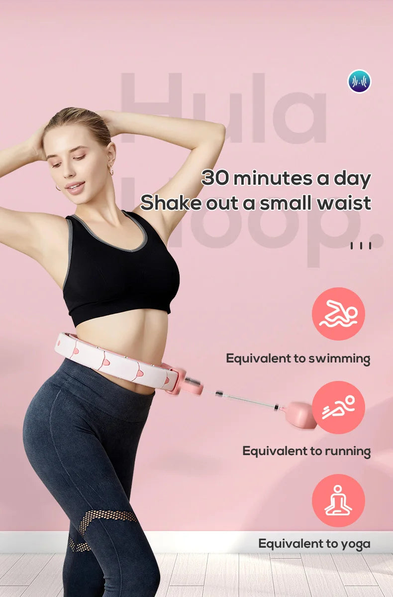 Mobile Gym Fitness Hoops Ring Detachable Intelligent Loss Weight Thin Waist Fitness  Adjustable Magneticsmart weighted hula ring