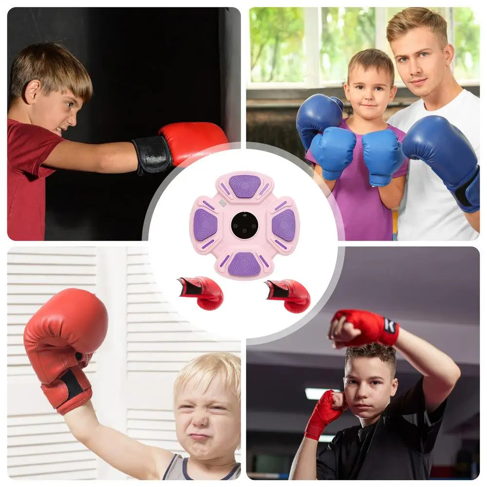 Music Boxing Machine Electronic Smart Wireless Wall Mounted Boxing Trainer With Boxing Gloves Workout Punching Music Boxing