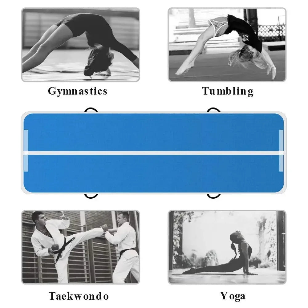 12m 14m 16m Inflatable Yoga Mat 20cm Gymnastics Mat Training Artistic Fitness Beginner Floor Air Track Mat Trampoline Gym Mats