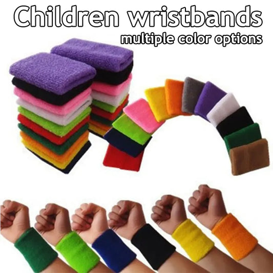 Women Men Children Sports Wristbands Sweat-absorbent Towel Tennis Yoga WristBand Solid Color Arm Sleeve Band Bracers Wrist Wrap