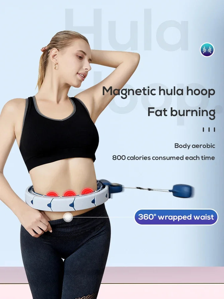 Mobile Gym Fitness Hoops Ring Detachable Intelligent Loss Weight Thin Waist Fitness  Adjustable Magneticsmart weighted hula ring