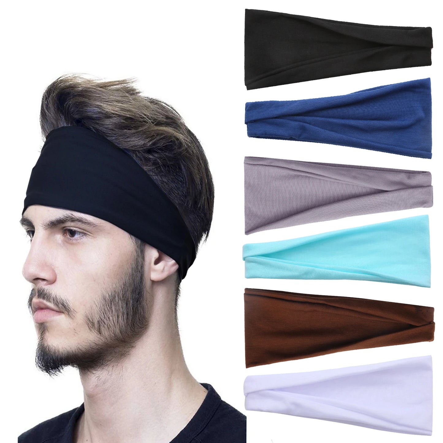 Sports Elastic Headbands for Men Women Sweatband Hair Bands for Running outdoor Sports Headbands Non Slip Hair Accessories