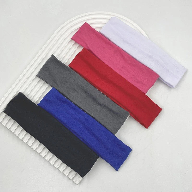 New Cotton Hairband Men's Women's Sports Yoga Head band Solid Color Headwear Makeup Accessories Running Fittness sweatband