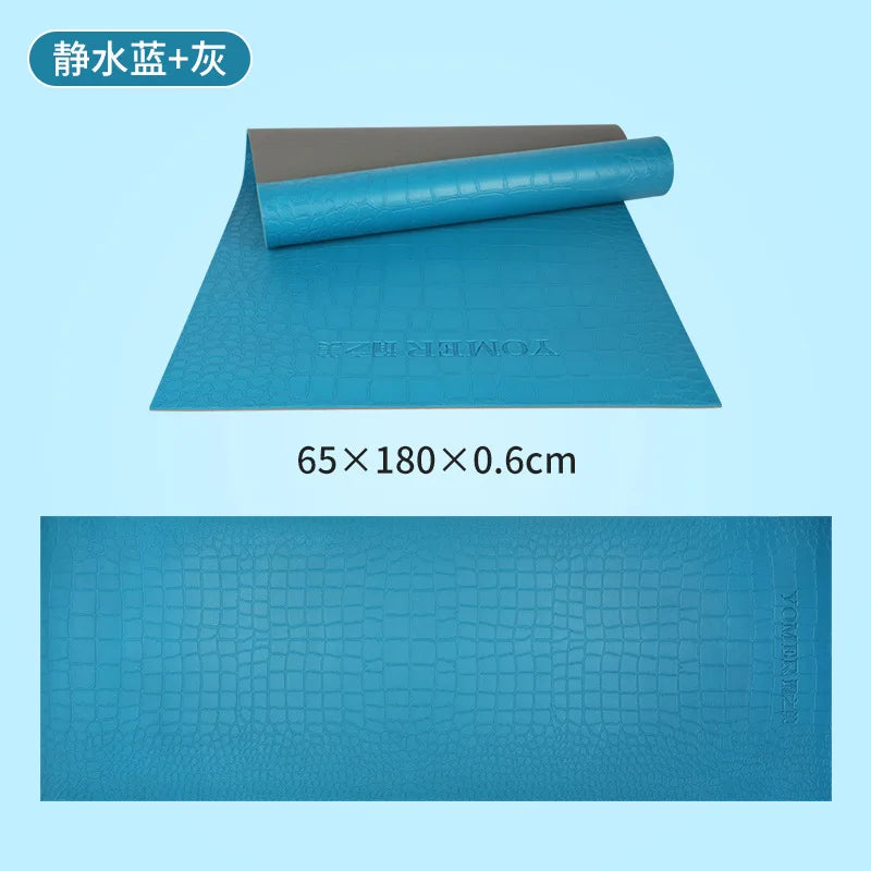 PVC High Density Yoga Mat Extra Large Wide Non-Slip Fitness Black Mat 6mm Fitness Sports Products Yoga Mat