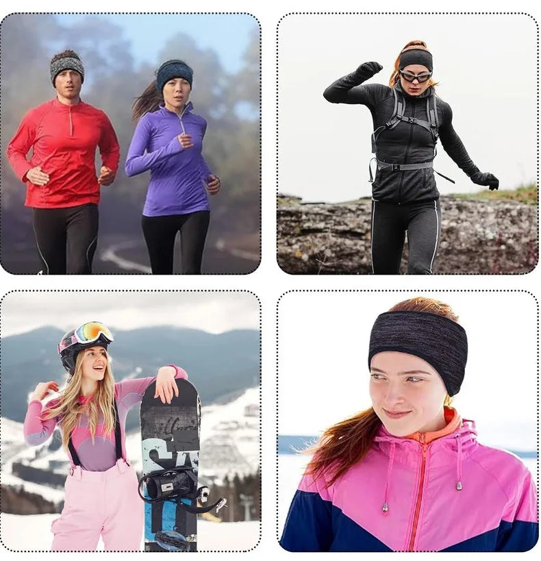 Outdoor Sports Hair Sweat Fleece Ear Cover Women Girls Men Running Headband Ear Warmer Winter Sweatband Ear Muffs Yoga Headband