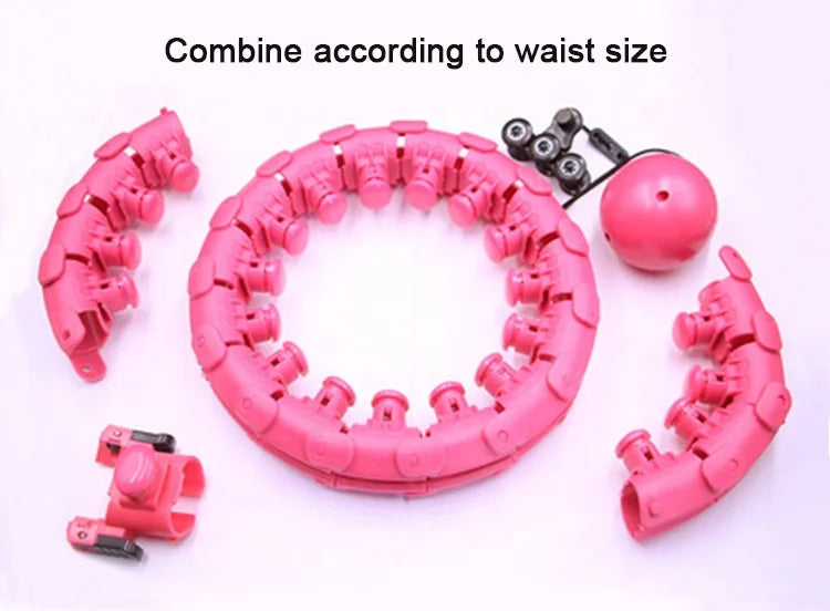 24 Joints No Fall Smart Weighted Fitness Hoola Hoop for Adults Weight Loss Exercise  hula knots