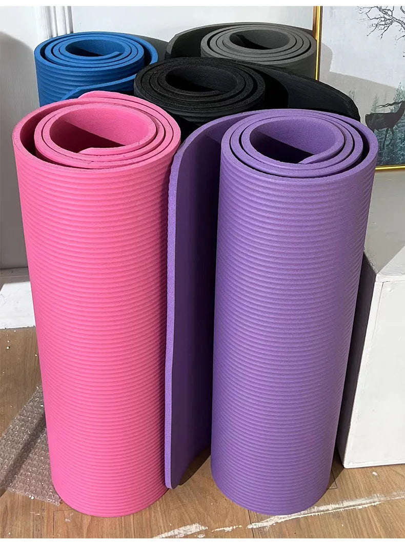 High Quality Durable Fitness Yoga Pad Good Rebound Nature Rubber NBR Home Gym Large 15mm Non slip Yoga Mat