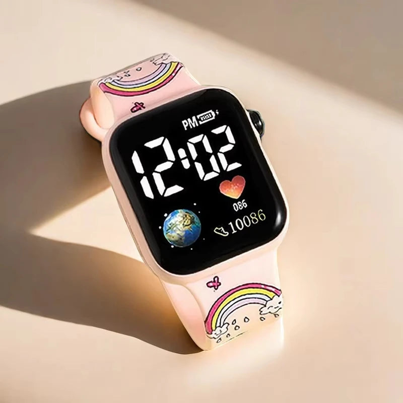 Sanrio Children Watches Girls Reloj Hello Kitty Cartoon Digital Watch Portability Led Inteligente Alarm Clock Kids Birthday Gift