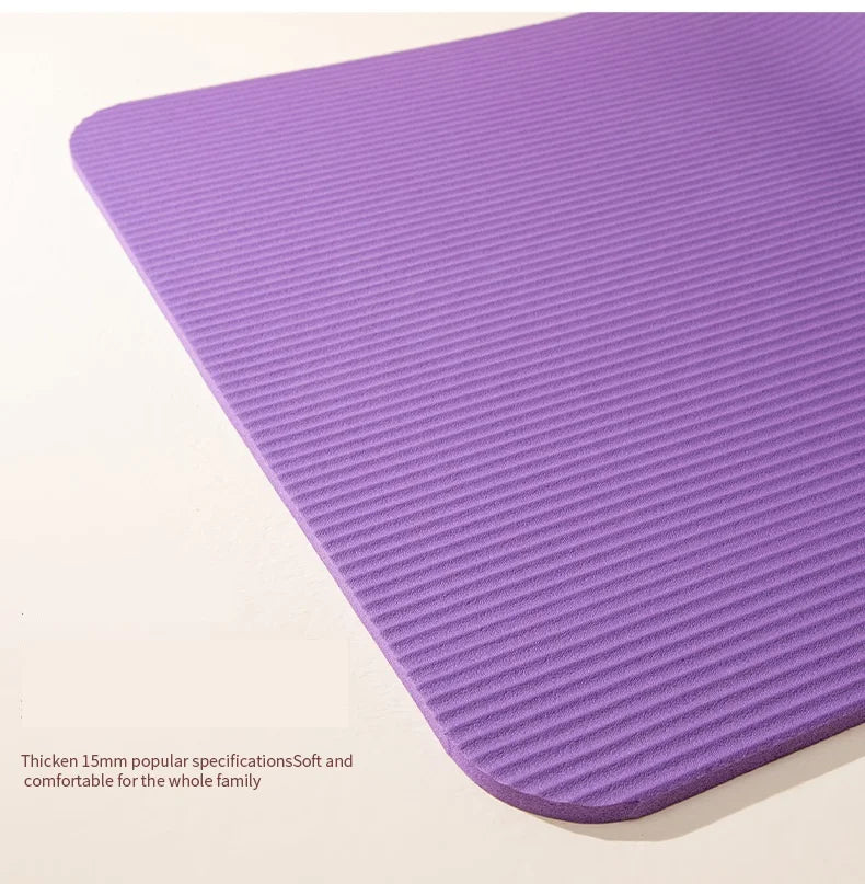 High Quality Durable Fitness Yoga Pad Good Rebound Nature Rubber NBR Home Gym Large 15mm Non slip Yoga Mat