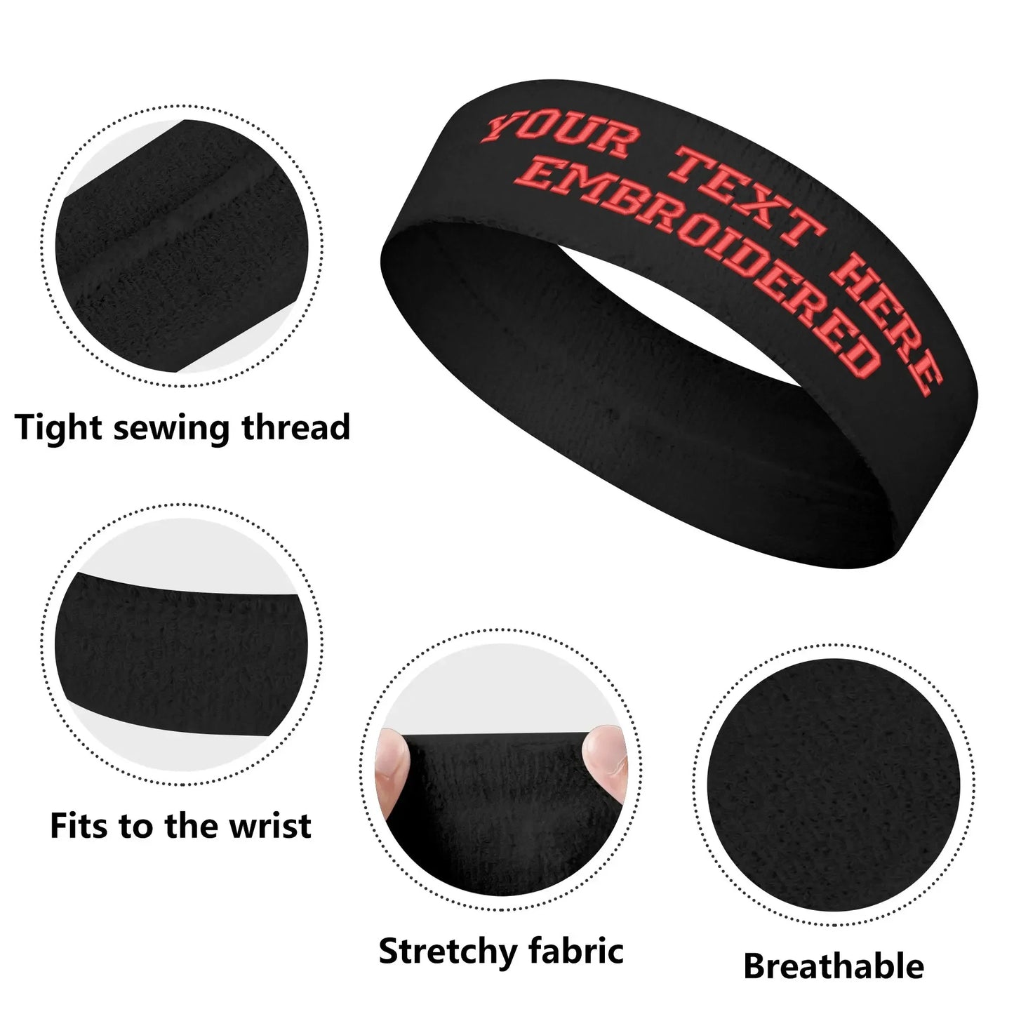 NEW YORK HUSTLERS pickleball Embroidery Sports Headband Mens Womens Sweat-absorbing DIY Custom Running Sweat-proof breathable