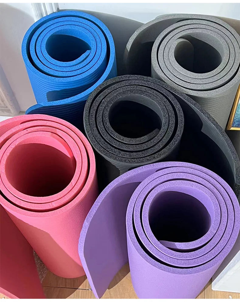 High Quality Durable Fitness Yoga Pad Good Rebound Nature Rubber NBR Home Gym Large 15mm Non slip Yoga Mat