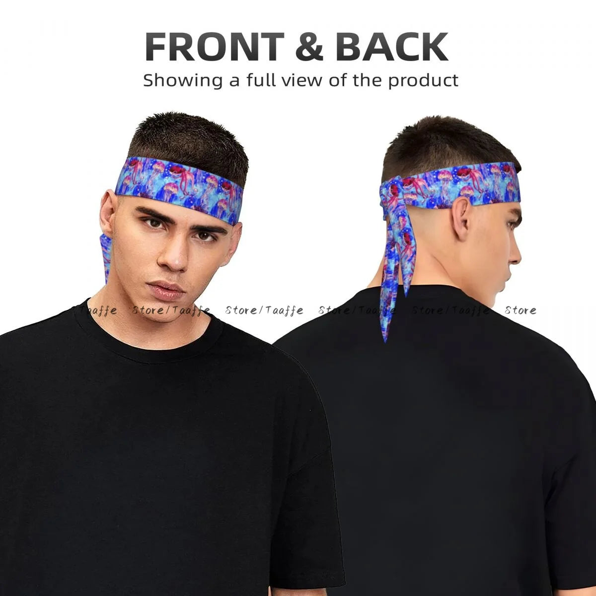 Tie Headbands Red Octopus Lionfish Jellyfish Sports Head Band Athletic Sweatband Bandana Sweat Wicking