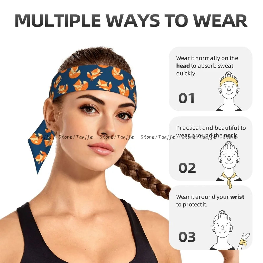 Sweatband Bandanas Cute Fox Hairband Head Tie Sports Headband Hair Accessories