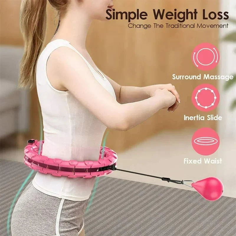 Knots Weighted Pink Hoola Fitness Hoop Smart Hula Thin Waist Weight Loss Knots Weighted Hoola Fitness Hoop