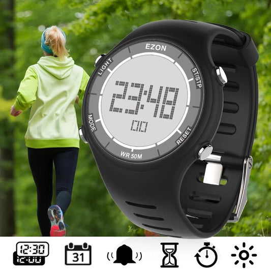 EZON New Fashion Woman Digital Sport Watch for Outdoor Running with Alarm Clock Stopwatch Countdown Timer Waterproof 50m L008