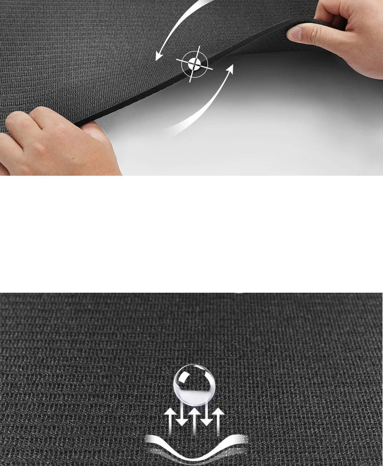 PVC High Density Yoga Mat Extra Large Wide Non-Slip Fitness Black Mat 6mm Fitness Sports Products Yoga Mat