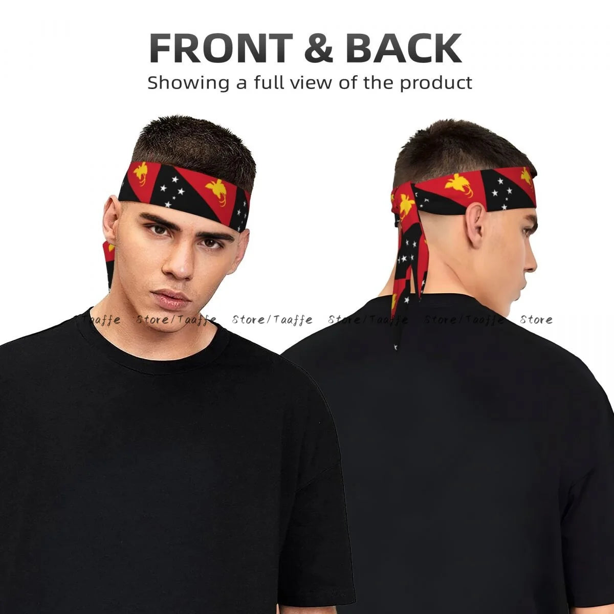 Head Tie Sports Headband Flag Of Papua New Guinea Athlete Sweatbands Head Wrap For Working Out Running Yoga