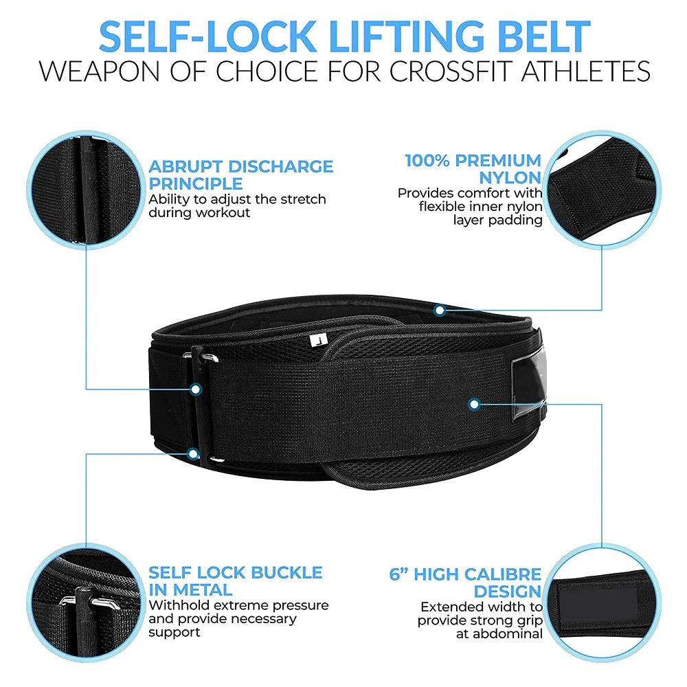 Sports Fitness Weight Lifting Waist Belts Gym Workout Lumbar Back Support, Powerlifting, Strength Training, Squat, Weightlifting