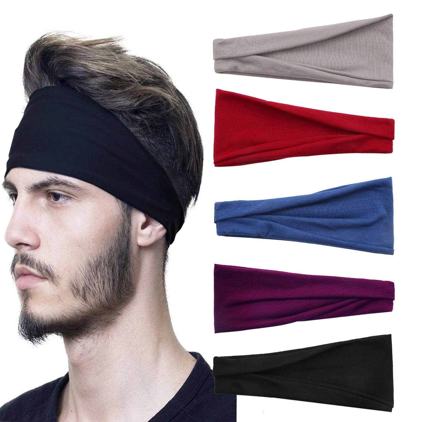 Sports Elastic Headbands for Men Women Sweatband Hair Bands for Running outdoor Sports Headbands Non Slip Hair Accessories