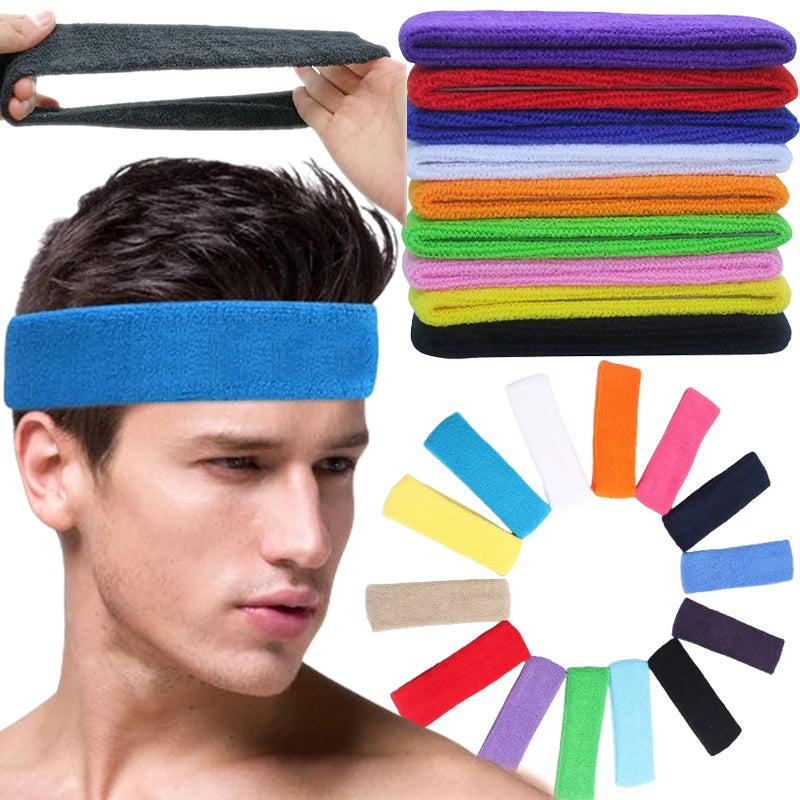 Outdoor Sports Headband Portable Fitness Hair Bands Man Woman Hair Wrap Brace Elastic Cycling Yoga Running Exercising Sweatband