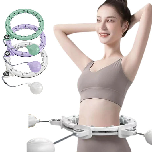 Portable Weighted Hula Circle Hoops Weight Loss Smart Exercise 2 in 1 Adjustable with Detachable Knots Sport Fitness Equipment