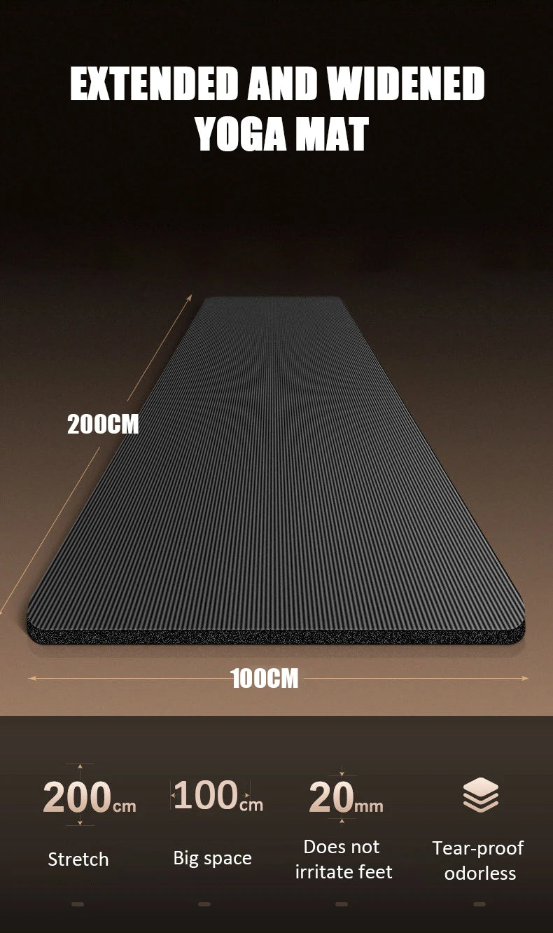 200x100cm Large Yoga Mat Man Thick Non-slip Fitness Exercise Mat Soundproof Workout Pad Body Building Pilates Yoga Equipment