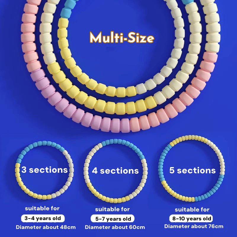 3/4/5/6 Tubes Detachable Hula Circle Portable Exercise Hoops for Children Body Building Sports Hoop Adult Waist Loss Weight Hoop