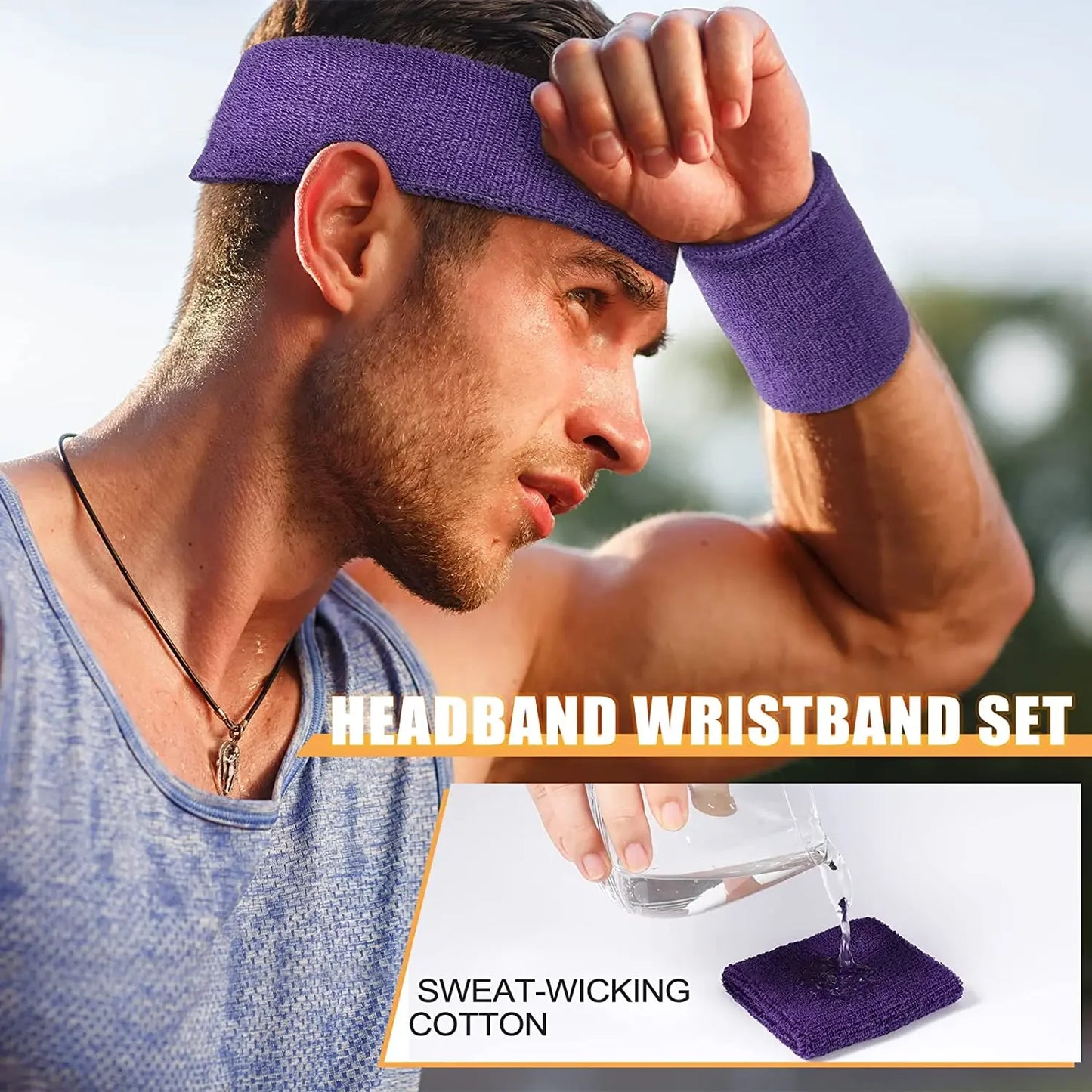 Outdoor Sports Headband Portable Fitness Hair Bands Man Woman Hair Wrap Brace Elastic Cycling Yoga Running Exercising Sweatband