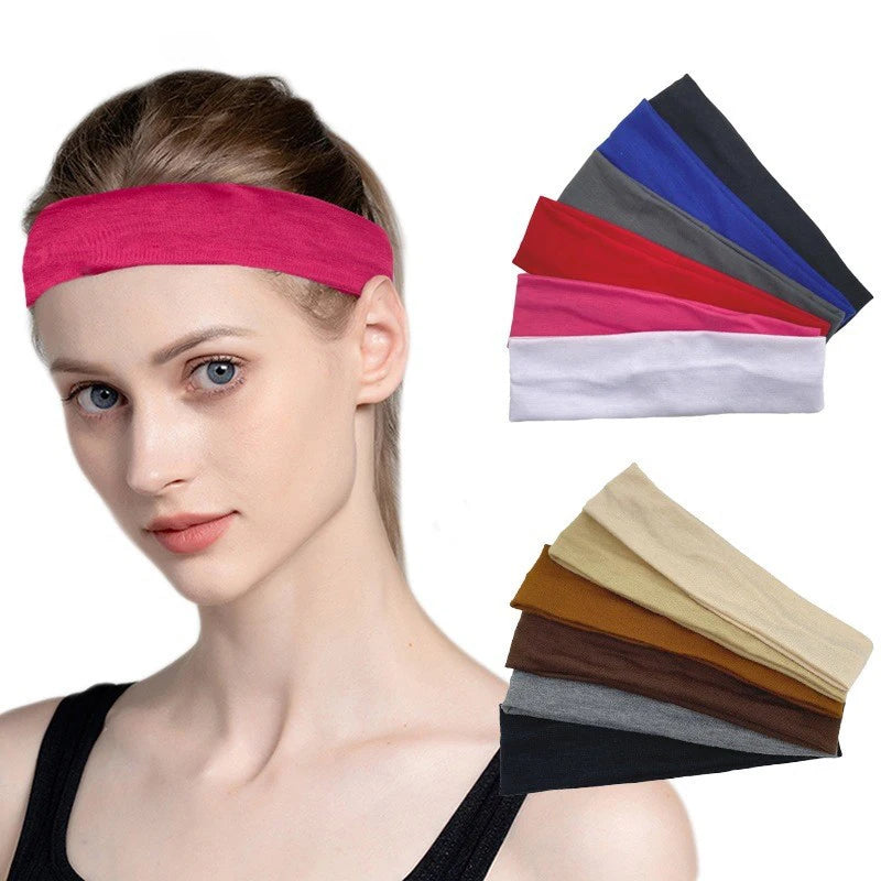 New Cotton Hairband Men's Women's Sports Yoga Head band Solid Color Headwear Makeup Accessories Running Fittness sweatband