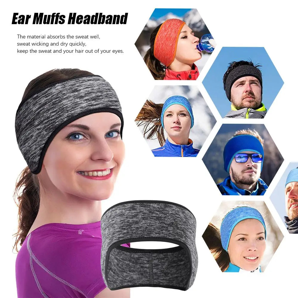 Outdoor Sports Hair Sweat Fleece Ear Cover Women Girls Men Running Headband Ear Warmer Winter Sweatband Ear Muffs Yoga Headband