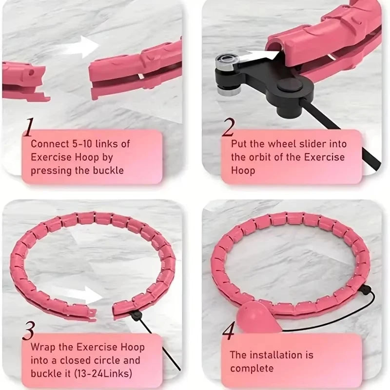 Adjustable Weighted Hula Exercise hoops for Adults Smart Exercise Plus Size Detachable Knots Fitness Equipment for Weight Loss