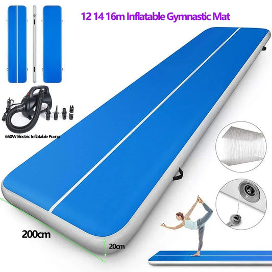 12m 14m 16m Inflatable Yoga Mat 20cm Gymnastics Mat Training Artistic Fitness Beginner Floor Air Track Mat Trampoline Gym Mats